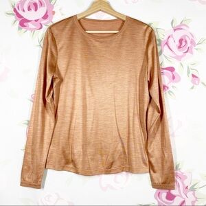 Lafayette 148 New York Silk Crew Neck Long Sleeve Shirt S